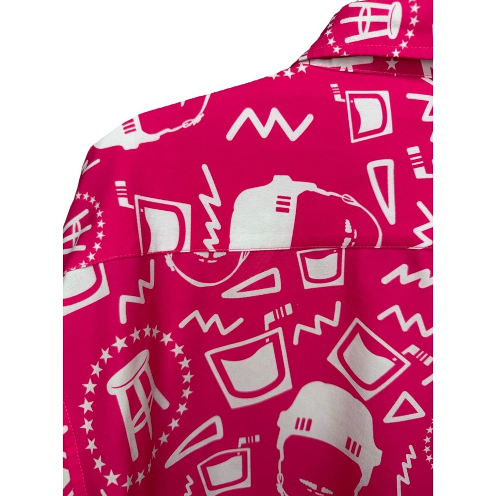 Pink Whitney Barstool Sports TropicalBros Mens Large Pink Button Down Shirt - Picture 8 of 11
